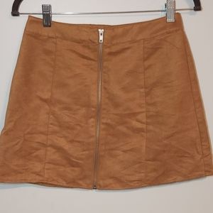 Suede high waist mini skirt with zipper size M